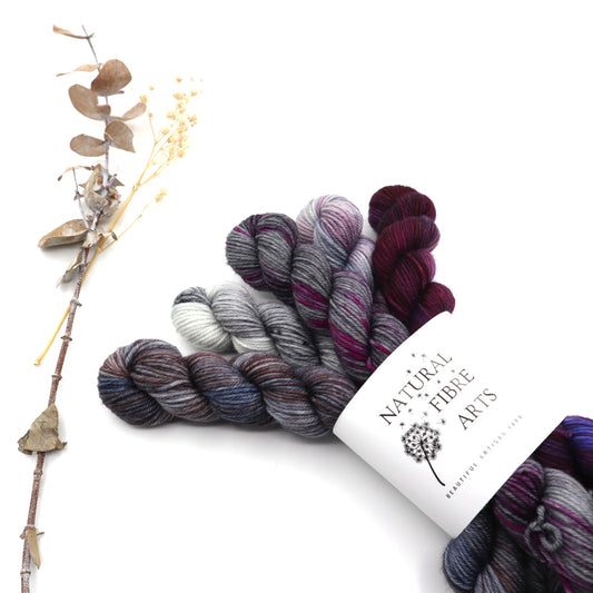 Grey Purples Mini Skein Pack of 5