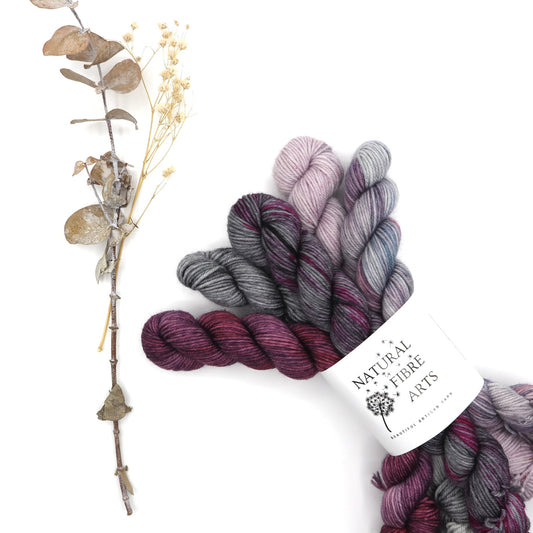 Purple & Grey Mini Skein Pack of 5