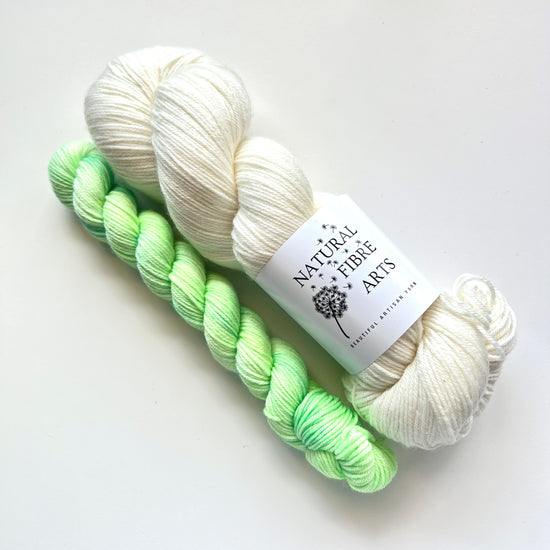 Natural with a Lime Twist Sock Set