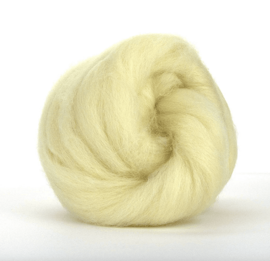 An unspun natural white BFL top for spinning, felting, dyeing, weaving