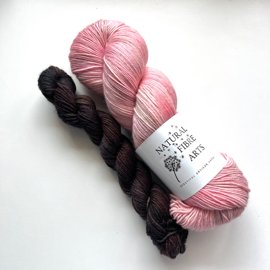 Pink Poetry Sock Set | Natural Fibre Arts skein yarn with biodegradable nylon