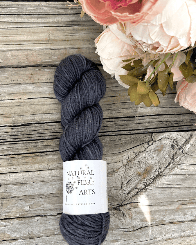 DK Merino Superwash | Charcoal yarn skein