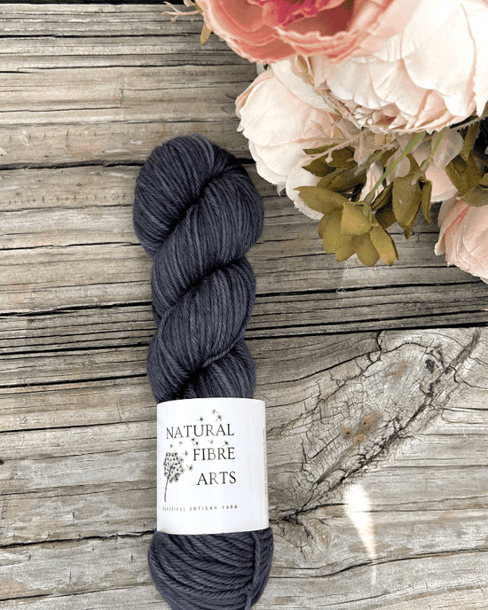 DK Merino Superwash | Charcoal yarn skein