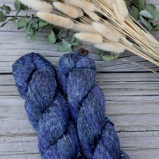 Midnight Blue Merino Linen Silk