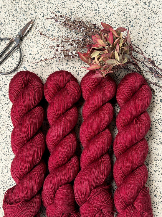 Merino Silk Yak Yarn | Ruby Red