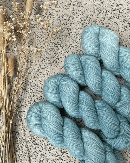 SRS Merino 8 Ply DK | Vintage Blue yarn skein