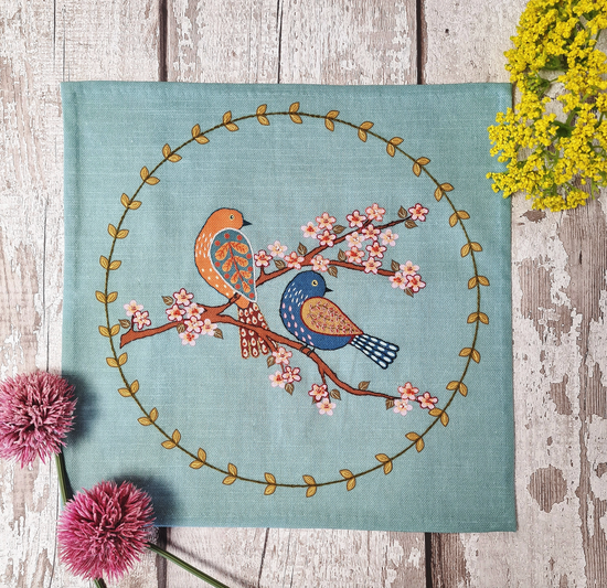 Birds Printed Linen Embroidery Kit