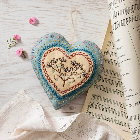 Embroidered Heart Felted Kit